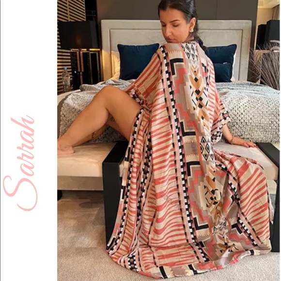 New Bohemian Robe Kimono Duster Jacket Swim Coverup - Picture 4 of 7